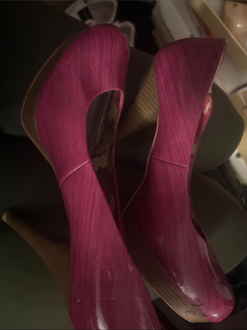 Madden Girl Fuchsia Patent Platform Heels